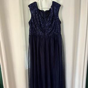 Navy blue sequin formal dress